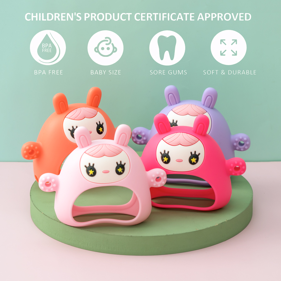 Teething Mitten Baby - ของเล่นยางกัดซิลิโคน 1 ชิ้น ปลอดสาร BPA สำหรับเด็ก