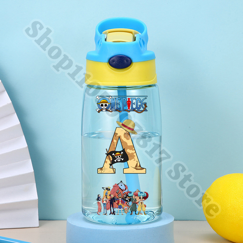 Portable Bottle Warmer - ขวดน้ำพลาสติกพกพาสำหรับเด็ก ลายการ์ตูนวันพีซ น่ารัก เหมาะสำหรับเด็กผู้ชาย พร้อมหลอดดูด ใช้สำหรับใส่เครื่องดื่มเย็น