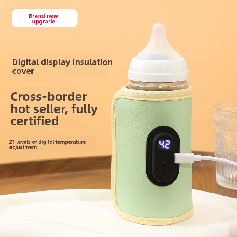 Portable Bottle Warmer - เครื่องอุ่นขวดนมแบบพกพา พร้อมหน้าจอดิจิตอล ใช้พอร์ต USB สำหรับรถยนต์และการเดินทาง อุ่นนมสำหรับให้นมเด็ก