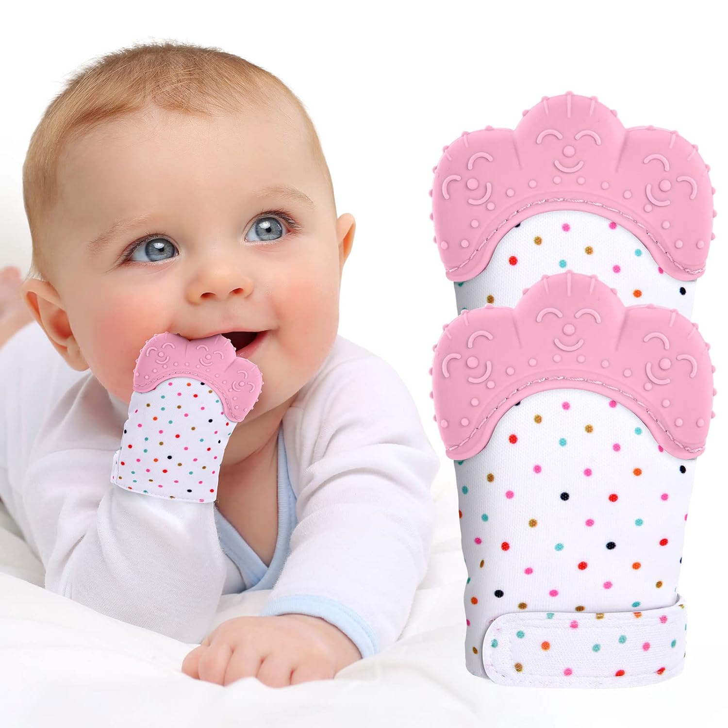 Teething Mitten Baby - ถุงมือซิลิโคนเกรดอาหารถุงมือยางกัดฟันป้องกันการกินมือฟันป้องกันการงอกของฟันป้องกันรอยขีดข่วนถุงมือของเล่นนวม Relief ปวด
