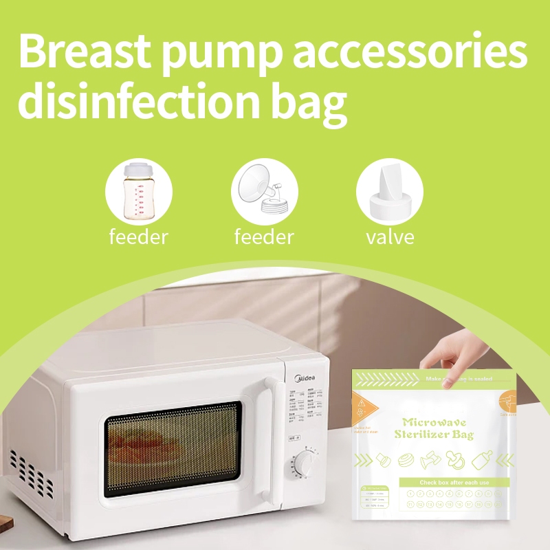 Baby Bottle Sterilizer - ถุงฆ่าเชื้อในไมโครเวฟแบบใช้ซ้ำได้ 10 ชิ้น ปลอดสาร BPA สำหรับขวดนม