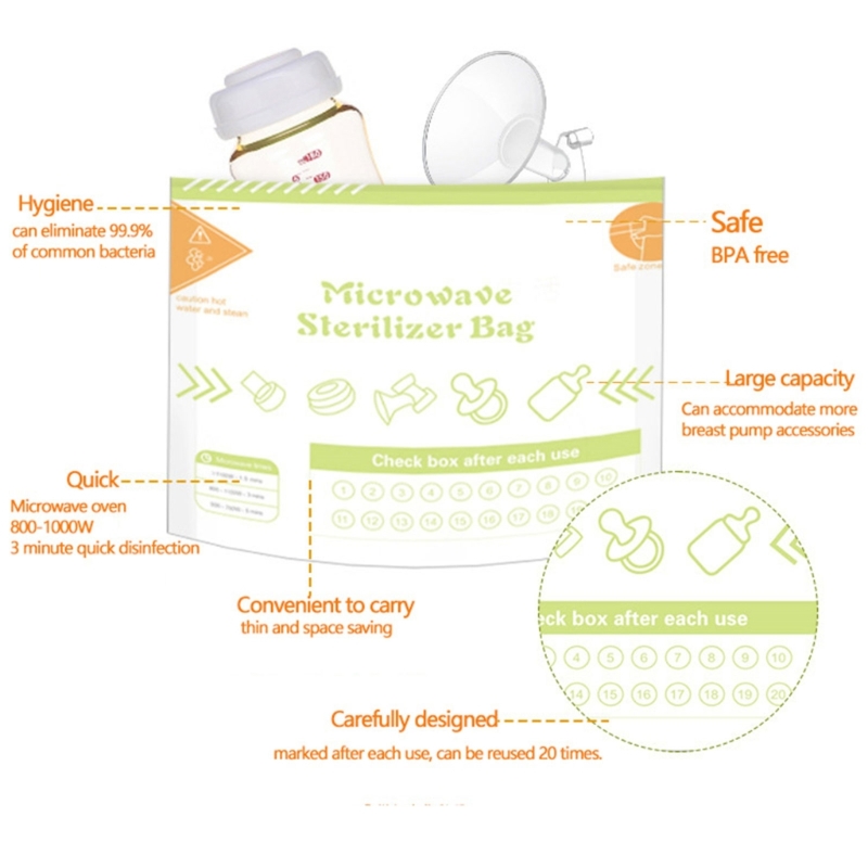 ถุงนึ่งฆ่าเชื้อด้วยไอน้ำในไมโค - Baby Bottle Sterilizer บทวิจารณ์และราคา