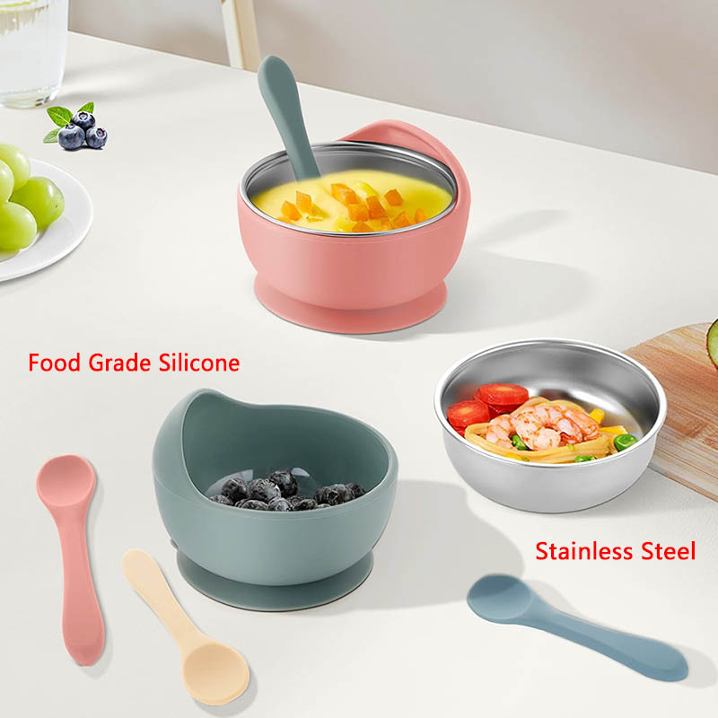 3 ชิ้นชุดชามให้อาหารเด็กช้อนชา - Baby Products Useful บทวิจารณ์และราคา