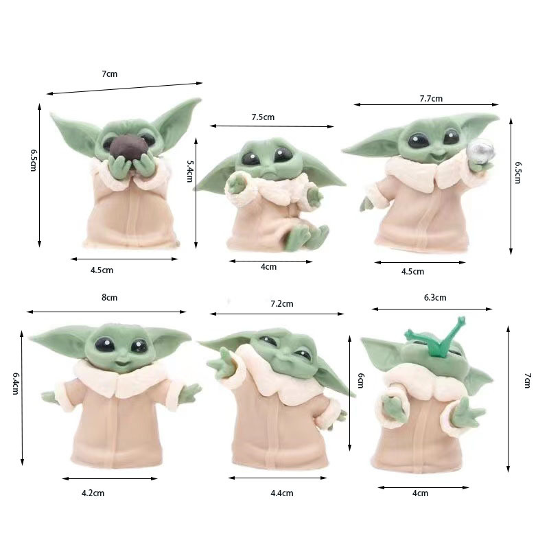 6PCS Star Wars 4-6 ซม.ของเล่น  - Baby Yoda Products บทวิจารณ์และราคา