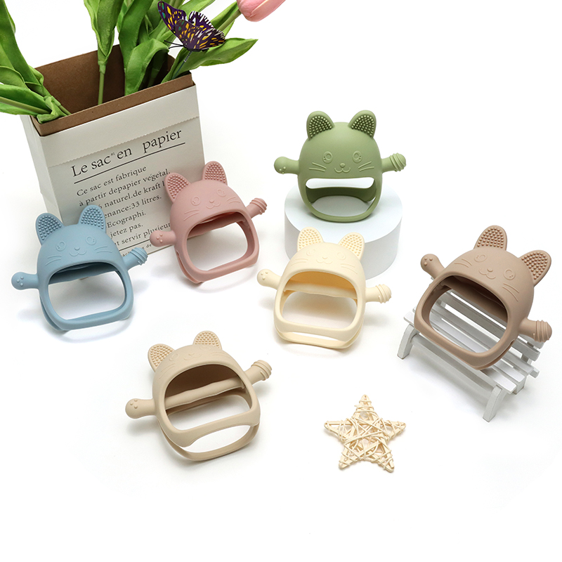 เด็กเกรดอาหารซิลิโคนถุงมือยางก - Teething Mitten Baby บทวิจารณ์และราคา